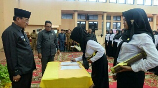 Bupati Wardan Serahkan SK CPNS PTT Kemenkes 2017