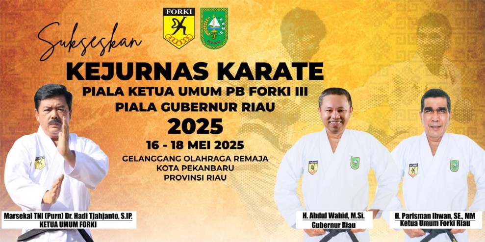 Sejarah! Riau Pertama Kali Jadi Tuan Rumah Kejurnas Karate PB FORKI 2025