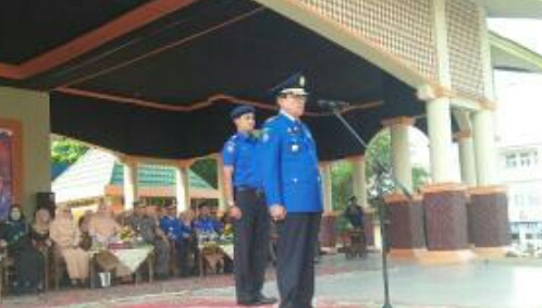 Saat HUT Damkar dan Satpol PP Bupati Wardan Bacakan Amanat Kemendagri 