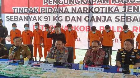 Riau Pasar Potensial Narkoba, Dalam 11 Bulan 800 Kg Sabu Berhasil Amankan 