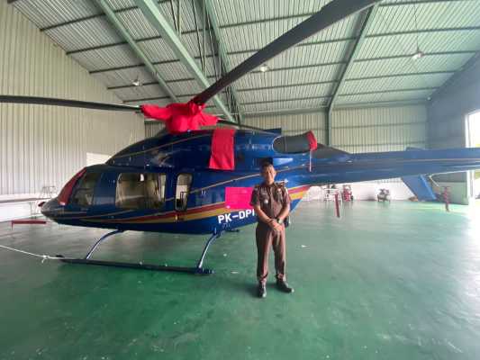 Helikopter di Kantor Duta Palma Pekanbaru Riau Disita Tim Kejagung