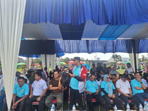 Polsek Rambah Hadir HUT Desa ke-24 serta Sosialiasi Pilkada Damai 2024