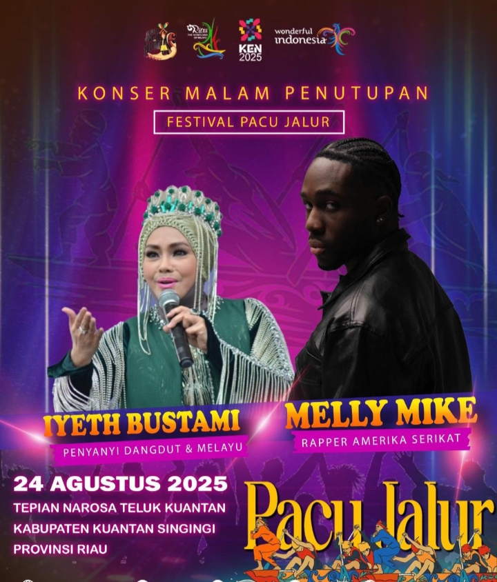 Malam Ini Rapper Melly Mike dan Iyeth Bustami Tampil di Acara Penutupan Pacu Jalur Kuansing