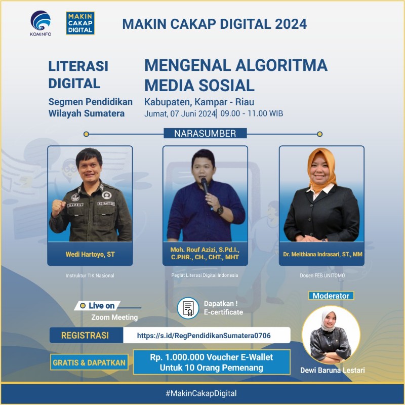 Webinar Kemkominfo di Kampar, Ajak Pelajar Kenali Algoritma Media Sosial