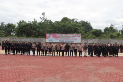 Apel Pelepasan Personil BKO Satuan Brimob Batalyon A Polda Riau untuk Pengamanan Pilkada 2024 di Kabupaten Rohul