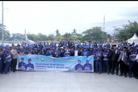 Lepas Kontingen Porprov Siak Bupati Alfedri Optimis Siak Masuk 3 Besar